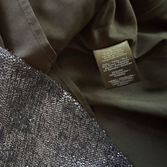 NWT Rachel Zoe Women's V Neck Clover Baby Doll Sequin Blouse in Navy Blue Size 4 - Picture 9 of 9